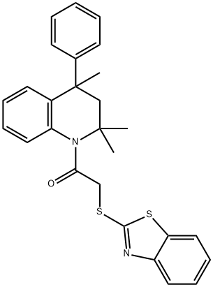 1-[(1,3-benzothiazol-2-ylsulfanyl)acetyl]-2,2,4-trimethyl-4-phenyl-1,2,3,4-tetrahydroquinoline|