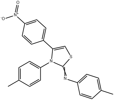 4-{4-nitrophenyl}-3-(4-methylphenyl)-2-[(4-methylphenyl)imino]-2,3-dihydro-1,3-thiazole Structure