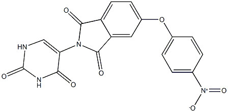 2-(2,4-dioxo-1,2,3,4-tetrahydro-5-pyrimidinyl)-5-{4-nitrophenoxy}-1H-isoindole-1,3(2H)-dione Struktur