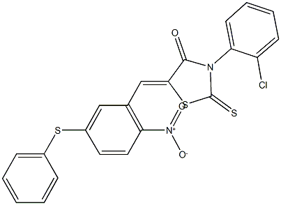 3-(2-chlorophenyl)-5-[2-nitro-5-(phenylsulfanyl)benzylidene]-2-thioxo-1,3-thiazolidin-4-one Structure