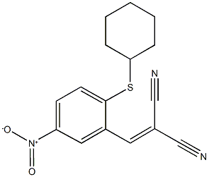 2-{2-(cyclohexylsulfanyl)-5-nitrobenzylidene}malononitrile Structure