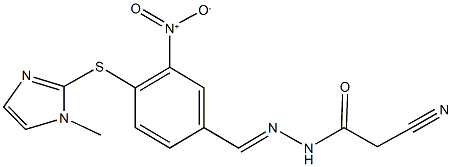 2-cyano-N'-{3-nitro-4-[(1-methyl-1H-imidazol-2-yl)sulfanyl]benzylidene}acetohydrazide Structure