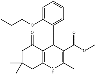 methyl 2,7,7-trimethyl-5-oxo-4-[2-(propyloxy)phenyl]-1,4,5,6,7,8-hexahydroquinoline-3-carboxylate Structure