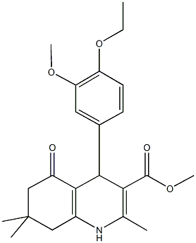 methyl 4-(4-ethoxy-3-methoxyphenyl)-2,7,7-trimethyl-5-oxo-1,4,5,6,7,8-hexahydro-3-quinolinecarboxylate Struktur