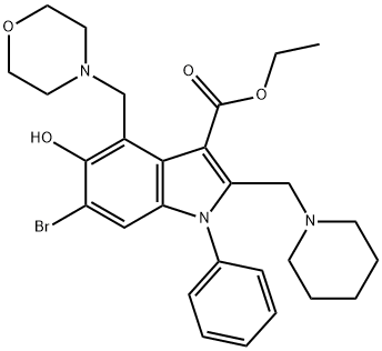 ethyl 6-bromo-5-hydroxy-4-(4-morpholinylmethyl)-1-phenyl-2-(1-piperidinylmethyl)-1H-indole-3-carboxylate|