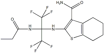 2-{[2,2,2-trifluoro-1-(propionylamino)-1-(trifluoromethyl)ethyl]amino}-4,5,6,7-tetrahydro-1-benzothiophene-3-carboxamide|