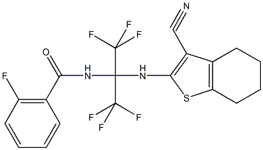 298683-72-4 N-[1-[(3-cyano-4,5,6,7-tetrahydro-1-benzothiophen-2-yl)amino]-2,2,2-trifluoro-1-(trifluoromethyl)ethyl]-2-fluorobenzamide