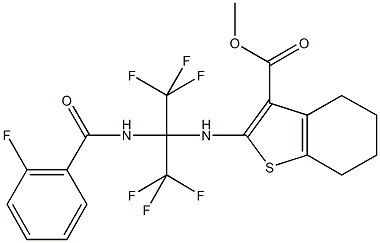 methyl 2-{[2,2,2-trifluoro-1-[(2-fluorobenzoyl)amino]-1-(trifluoromethyl)ethyl]amino}-4,5,6,7-tetrahydro-1-benzothiophene-3-carboxylate Structure