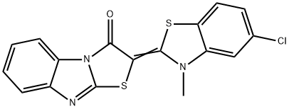 2-(5-chloro-3-methyl-1,3-benzothiazol-2(3H)-ylidene)[1,3]thiazolo[3,2-a]benzimidazol-3(2H)-one 化学構造式