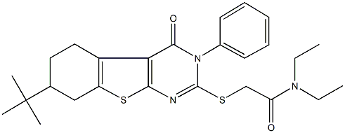 298686-88-1 2-[(7-tert-butyl-4-oxo-3-phenyl-3,4,5,6,7,8-hexahydro[1]benzothieno[2,3-d]pyrimidin-2-yl)sulfanyl]-N,N-diethylacetamide