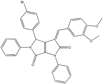 4-(4-bromophenyl)-3-(3,4-dimethoxybenzylidene)-1,5-diphenyl-1,3,4,5-tetrahydropyrrolo[3,4-b]pyrrole-2,6-dione,298687-55-5,结构式