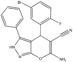 298687-58-8 6-amino-4-(5-bromo-2-fluorophenyl)-3-phenyl-2,4-dihydropyrano[2,3-c]pyrazole-5-carbonitrile