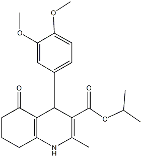 isopropyl 4-(3,4-dimethoxyphenyl)-2-methyl-5-oxo-1,4,5,6,7,8-hexahydro-3-quinolinecarboxylate 化学構造式