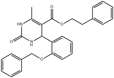 2-phenylethyl 6-methyl-2-oxo-4-{2-[(phenylmethyl)oxy]phenyl}-1,2,3,4-tetrahydropyrimidine-5-carboxylate Struktur