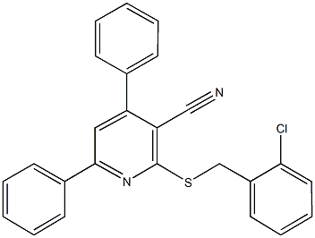 2-[(2-chlorobenzyl)sulfanyl]-4,6-diphenylnicotinonitrile,299164-94-6,结构式