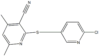 2-{[(6-chloro-3-pyridinyl)methyl]sulfanyl}-4,6-dimethylnicotinonitrile,299167-96-7,结构式