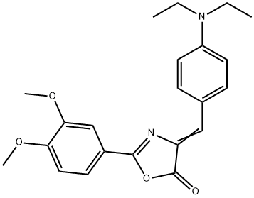 4-[4-(diethylamino)benzylidene]-2-(3,4-dimethoxyphenyl)-1,3-oxazol-5(4H)-one Struktur