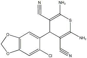 2,6-diamino-4-(6-chloro-1,3-benzodioxol-5-yl)-4H-thiopyran-3,5-dicarbonitrile|