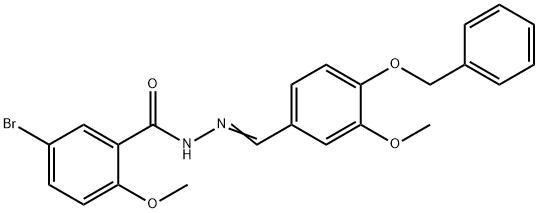 N'-[4-(benzyloxy)-3-methoxybenzylidene]-5-bromo-2-methoxybenzohydrazide Struktur