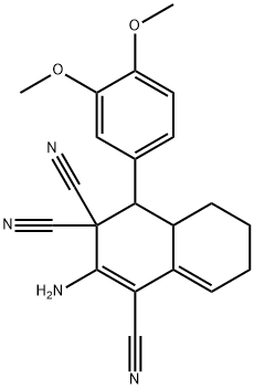 2-amino-4-(3,4-dimethoxyphenyl)-4a,5,6,7-tetrahydronaphthalene-1,3,3(4H)-tricarbonitrile,299198-81-5,结构式