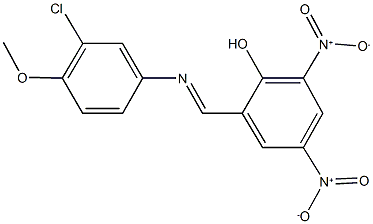 2-{[(3-chloro-4-methoxyphenyl)imino]methyl}-4,6-bisnitrophenol,299201-32-4,结构式