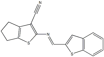 2-[(1-benzothien-2-ylmethylene)amino]-5,6-dihydro-4H-cyclopenta[b]thiophene-3-carbonitrile Structure