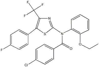 4-chloro-N-(2-ethoxyphenyl)-N-[5-(4-fluorophenyl)-4-(trifluoromethyl)-1,3-thiazol-2-yl]benzamide Structure