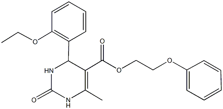 2-(phenyloxy)ethyl 4-[2-(ethyloxy)phenyl]-6-methyl-2-oxo-1,2,3,4-tetrahydropyrimidine-5-carboxylate Structure