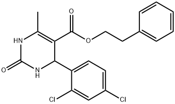2-phenylethyl 4-(2,4-dichlorophenyl)-6-methyl-2-oxo-1,2,3,4-tetrahydropyrimidine-5-carboxylate Structure
