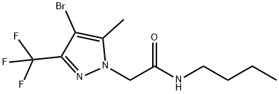 2-[4-bromo-5-methyl-3-(trifluoromethyl)-1H-pyrazol-1-yl]-N-butylacetamide,299405-37-1,结构式