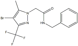 N-benzyl-2-[4-bromo-5-methyl-3-(trifluoromethyl)-1H-pyrazol-1-yl]acetamide Struktur