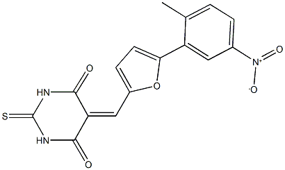 5-[(5-{5-nitro-2-methylphenyl}-2-furyl)methylene]-2-thioxodihydro-4,6(1H,5H)-pyrimidinedione Structure