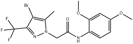 2-[4-bromo-5-methyl-3-(trifluoromethyl)-1H-pyrazol-1-yl]-N-(2,4-dimethoxyphenyl)acetamide|