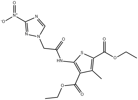 diethyl 5-[({3-nitro-1H-1,2,4-triazol-1-yl}acetyl)amino]-3-methyl-2,4-thiophenedicarboxylate|