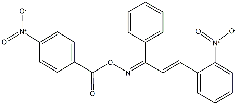 3-{2-nitrophenyl}-1-phenyl-2-propen-1-one O-{4-nitrobenzoyl}oxime Structure