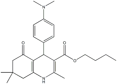 butyl 4-[4-(dimethylamino)phenyl]-2,7,7-trimethyl-5-oxo-1,4,5,6,7,8-hexahydro-3-quinolinecarboxylate Structure