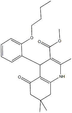 methyl 4-(2-butoxyphenyl)-2,7,7-trimethyl-5-oxo-1,4,5,6,7,8-hexahydro-3-quinolinecarboxylate 化学構造式