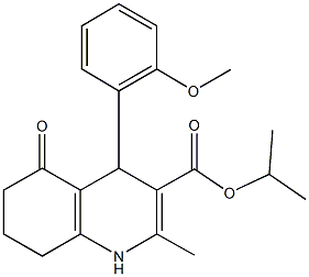 isopropyl 4-(2-methoxyphenyl)-2-methyl-5-oxo-1,4,5,6,7,8-hexahydro-3-quinolinecarboxylate Structure