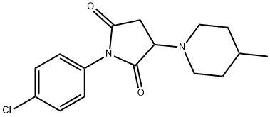 1-(4-chlorophenyl)-3-(4-methyl-1-piperidinyl)-2,5-pyrrolidinedione 化学構造式