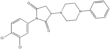 1-(3,4-dichlorophenyl)-3-(4-phenylpiperazin-1-yl)pyrrolidine-2,5-dione 化学構造式