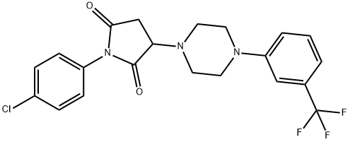 1-(4-chlorophenyl)-3-{4-[3-(trifluoromethyl)phenyl]-1-piperazinyl}-2,5-pyrrolidinedione Struktur