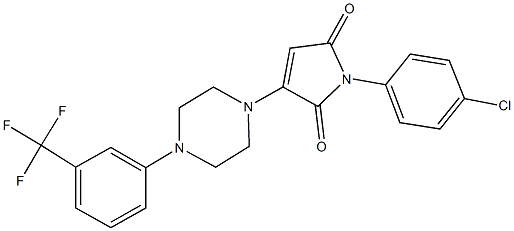 1-(4-chlorophenyl)-3-{4-[3-(trifluoromethyl)phenyl]-1-piperazinyl}-1H-pyrrole-2,5-dione 结构式