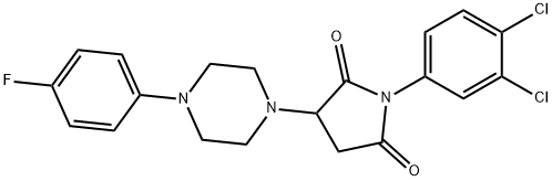 1-(3,4-dichlorophenyl)-3-[4-(4-fluorophenyl)-1-piperazinyl]-2,5-pyrrolidinedione Structure