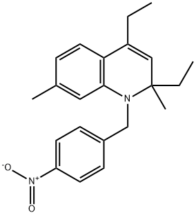 2,4-diethyl-1-{4-nitrobenzyl}-2,7-dimethyl-1,2-dihydroquinoline 结构式
