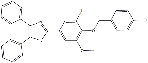 2-{4-[(4-chlorobenzyl)oxy]-3-iodo-5-methoxyphenyl}-4,5-diphenyl-1H-imidazole 化学構造式