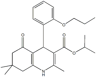 1-methylethyl 2,7,7-trimethyl-5-oxo-4-[2-(propyloxy)phenyl]-1,4,5,6,7,8-hexahydroquinoline-3-carboxylate 结构式