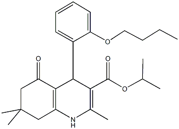 1-methylethyl 4-[2-(butyloxy)phenyl]-2,7,7-trimethyl-5-oxo-1,4,5,6,7,8-hexahydroquinoline-3-carboxylate,299449-76-6,结构式