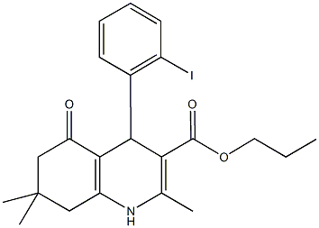 propyl 4-(2-iodophenyl)-2,7,7-trimethyl-5-oxo-1,4,5,6,7,8-hexahydro-3-quinolinecarboxylate Structure