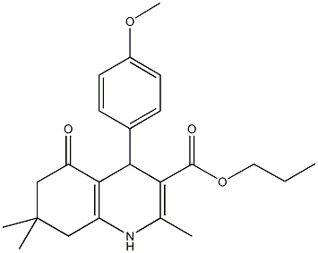 propyl 4-(4-methoxyphenyl)-2,7,7-trimethyl-5-oxo-1,4,5,6,7,8-hexahydro-3-quinolinecarboxylate 结构式