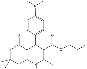 propyl 4-[4-(dimethylamino)phenyl]-2,7,7-trimethyl-5-oxo-1,4,5,6,7,8-hexahydro-3-quinolinecarboxylate Structure